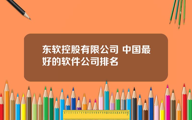 东软控股有限公司 中国最好的软件公司排名